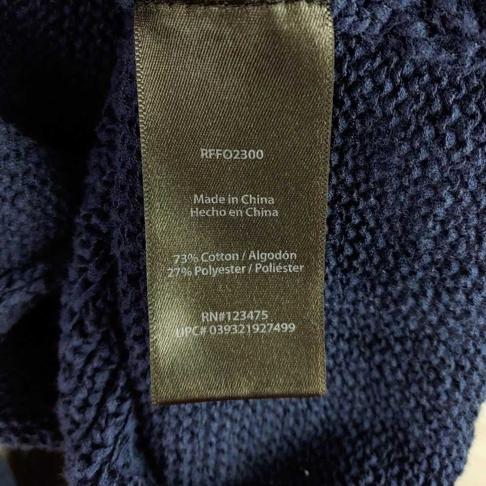 Rachel Zoe Karla Navy Open Knit Wmn L Cotton Blend Sweater - Picture 7 of 8